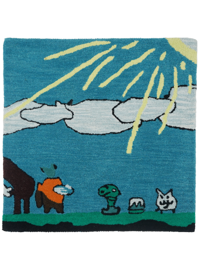 Hand-Tufted Blue Kids Modern Rug