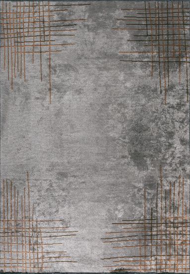 Fiesta Grey & Orange Abstract Modern Rug