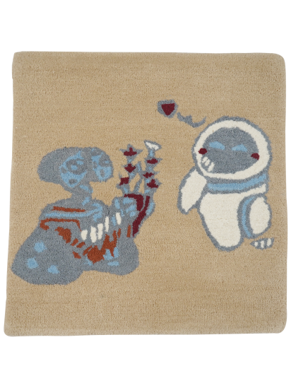 Contemporary Hand-Tufted Beige & Grey Kids Rug