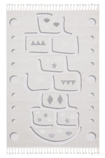 Sparcle Cream Grey Kids Living Room Rug