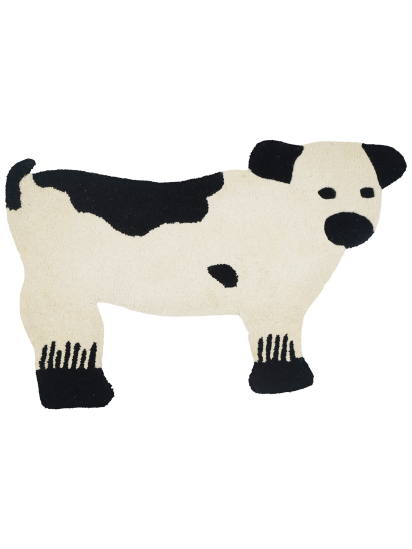 White & Black Hand-Tufted Modern Kids Rug