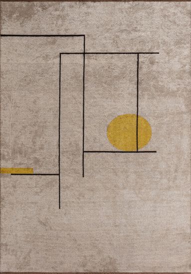 Seraph Beige Black Geometric Modern Rug