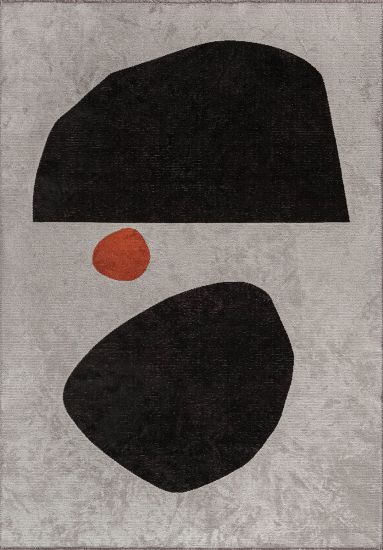 Seraphic Grey Black Abstract Indoor Rug
