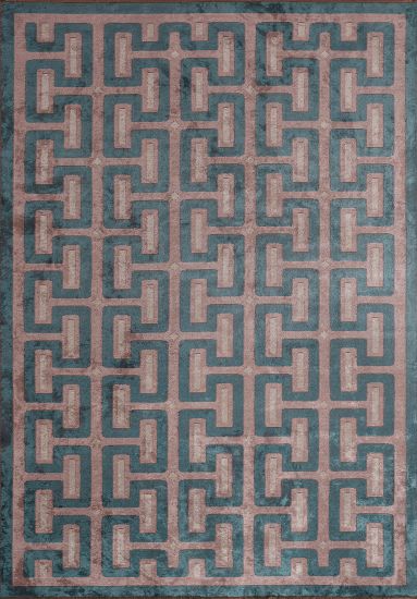 Geometric Brown Beige Flick Modern Rug