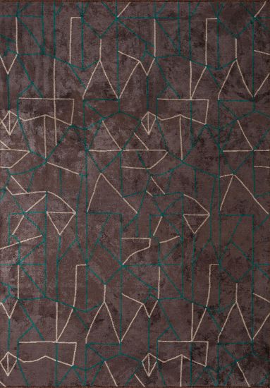 Soothe Brown Abstract Modern Rug