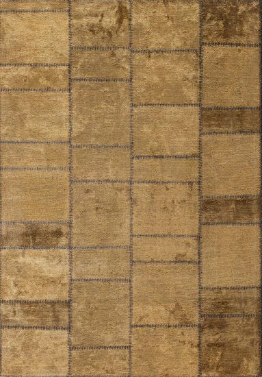 Fern Yellow Grey Geometric Area Rug