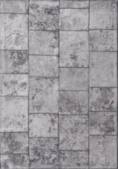 Fern Grey Geometric Living Room Rug