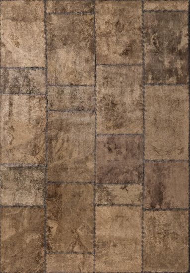 Fern Brown Geometric Outdoor Rug