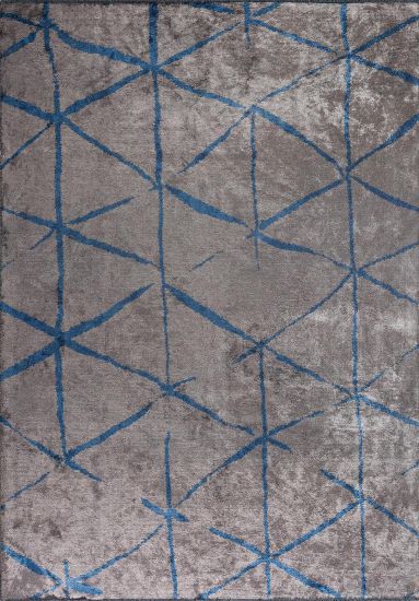 Verdura Grey & Blue Geometric Area Rug