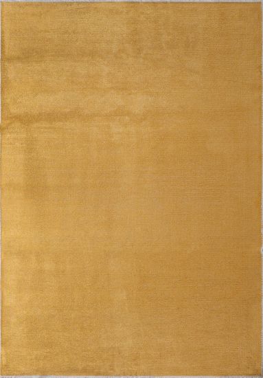 Fresco Yellow Plain Living Room Area Rug