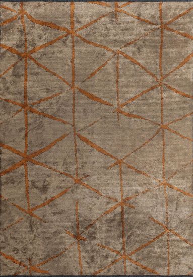 Verdura Brown Geometric Dining Room Rug