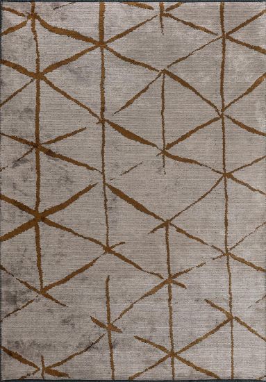 Geometric Brown Verdura Dining Room Rug