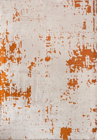 Enchant Cream & Orange Abstract Area Rug