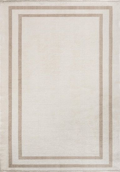 Essencia Cream  & Beige Bordered Area Rug
