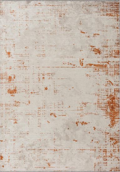 Essence Grey & Orange Abstract Living Room Rug