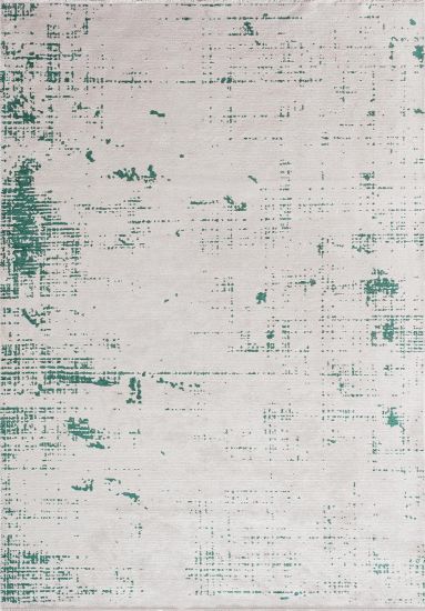 Essence Grey & Green Abstract Bedroom Rug