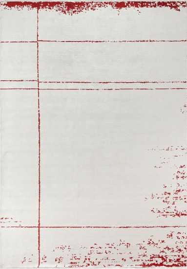 Embellish Cream & Red Distressed Bedroom Rug