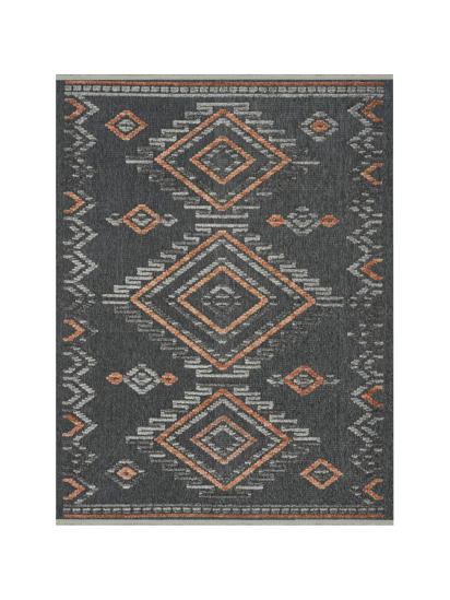 Bertice Black & Brown Modern Kelim Rug