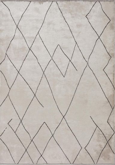 Eploche Abstract Cream & Grey  Modern Area Rug