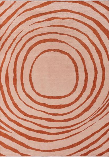 Edith Beige & Orange Geometric Living Room Rug