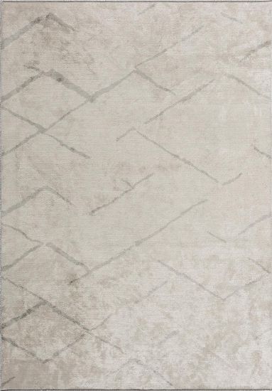 Edic Grey Abstract Modern Dining Room Rug