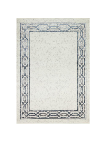 Regal Elegance Cream & Grey Bordered Modern Rug