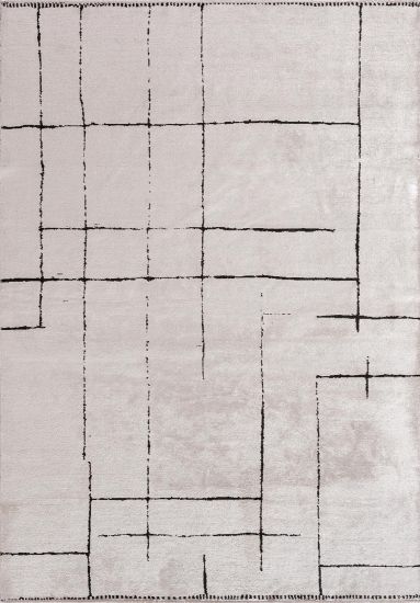 Ecclectic  Grey & Black Abstract Modern Rug