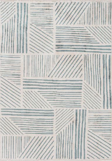 Ferric Grey & Cream Geometric Modern Rug