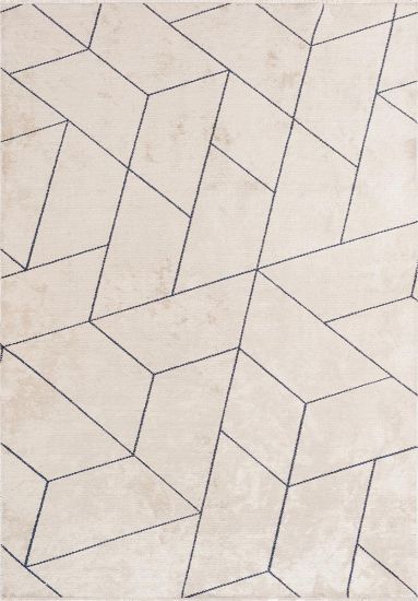 Magenta Geometric Grey & Cream Area Rug