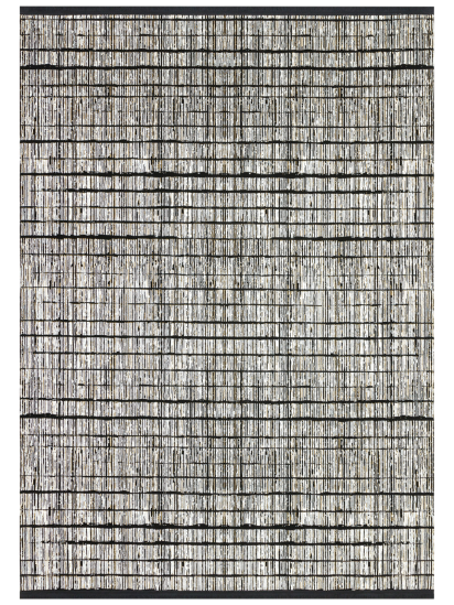 Regal Beige & Black Stripe Modern Rug