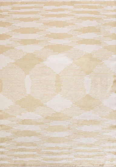 Elude Geometric Beige & Cream Living Room Rug