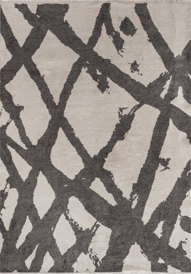 Eluse Cream & Grey Abstract Modern Area Rug