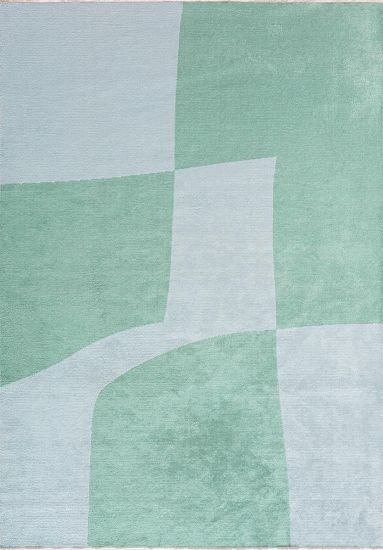 Elaxis Abstract Blue & Green Dining Room Rug