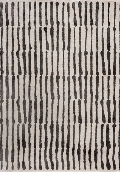 Erudos Cream & Black Abstract Bedroom Rug