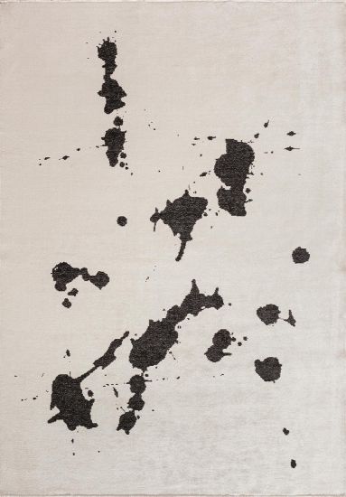 Elemental Cream & Black Abstract Area Rug