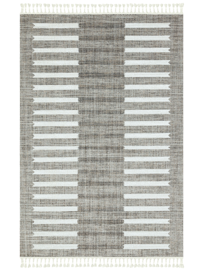 Marque Cream Beige Stripe Contemporary Rug