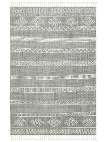 Marque Grey & White Aztec Living Room Rug