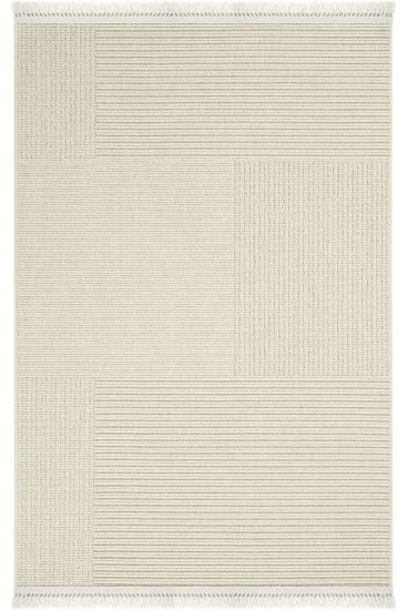 Haptir Cream Jute & Sisal Stripes Outdoor Area Rug
