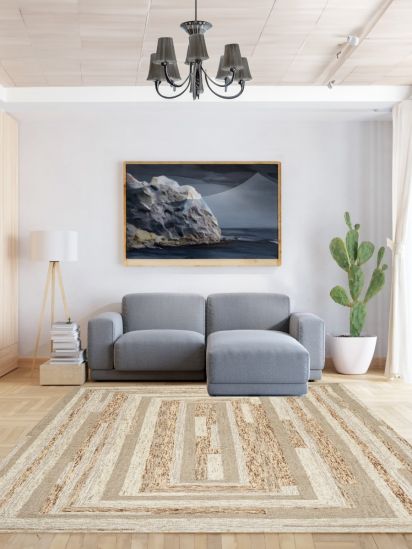 Latest Beige & Brown Geometric Hand-Tufted Rug