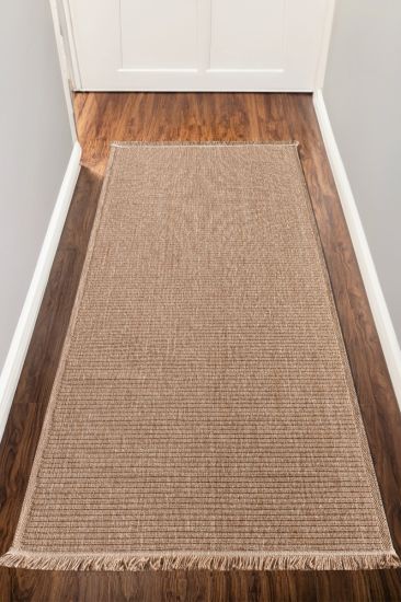 Vesper Brown Scandi Flatweave Outdoor Runner Rug