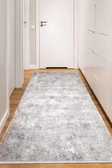Grey Leto Abstract Runner Rug