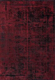 Vintage Black & Red Enchantres Area Rug