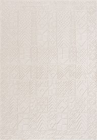 Geometric Cream Radiant Bedroom Rug