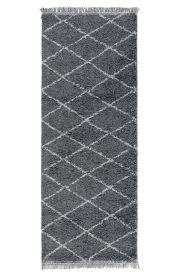 Fizzle Grey & White Geometric Indoor Rug