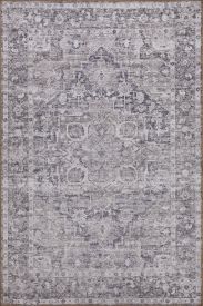Baskili Grey Charcoal Persian & Oriental Living Room Rug