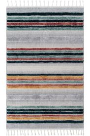 Paltino Grey Multicolour Modern Stripes Area Rug