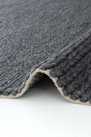 Eltape Charcoal Plain Living Room Rug