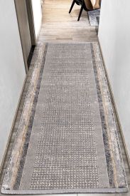Gravitas Charcoal Bordered Runner Rug