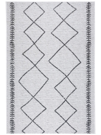 Fesco Grey Charcoal Kilim Geometric Outdoor Area Rug