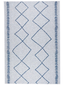 Fesco Grey Blue Kilim Geometric Outdoor Area Rug